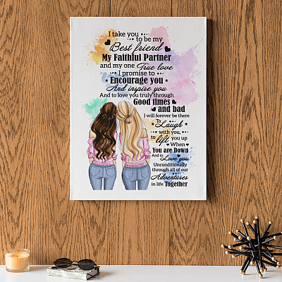 Alternative view of I Take You to Be My Best Friend My Faithful Partner - Girl Best Friend Gallery Wrapped Framed Canvas Prints