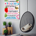 mock up poster frame in hipster interior background