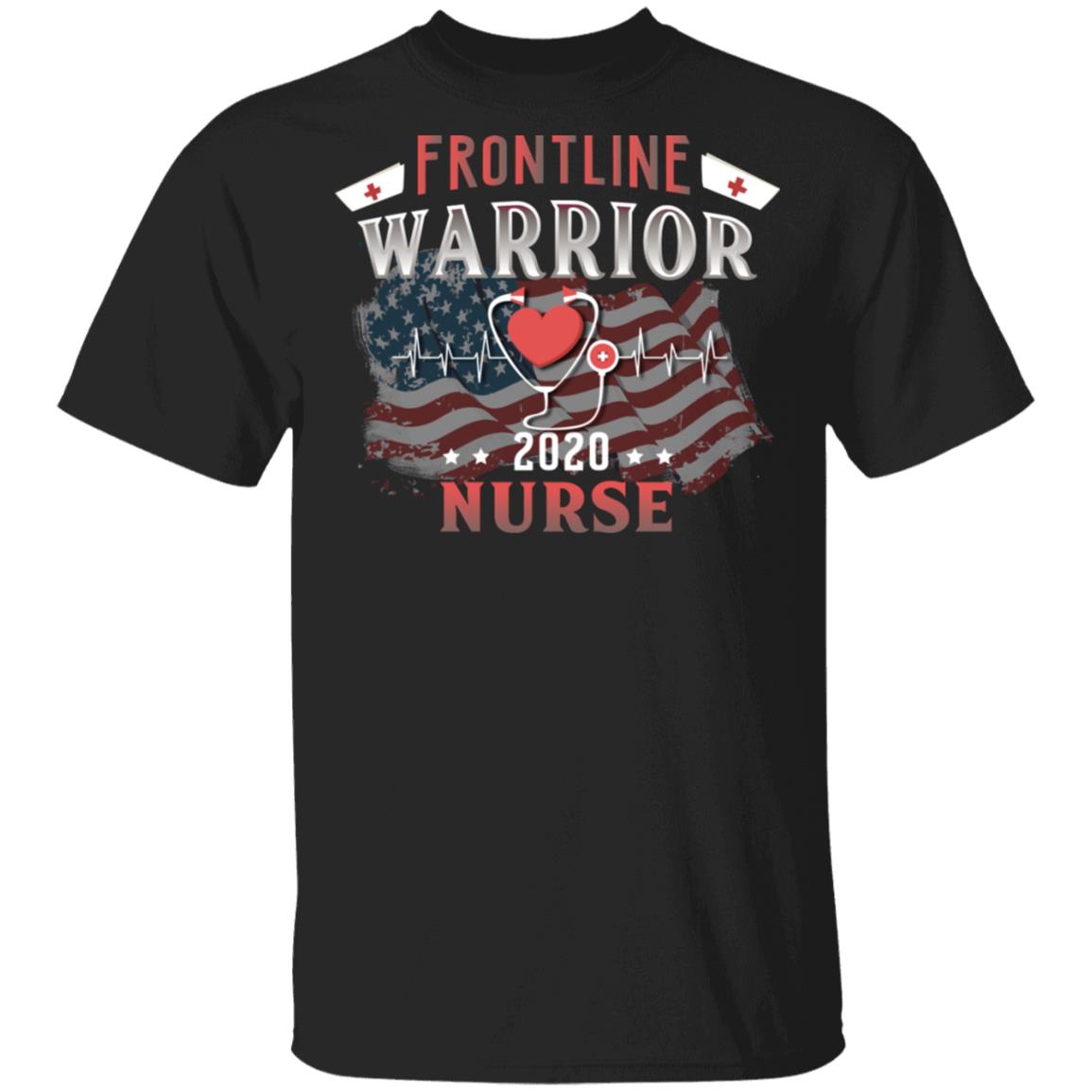 Frontline Warrior 2020 Nurse T-Shirt - Essential Employee Shirt, Black, Unisex T-Shirt