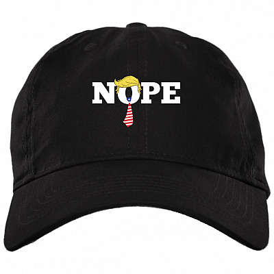 Trump Nope 2020 Not My President Twill Cap Hat - Anti Against Trump 2020 Election Snapback Hat-Trucker Hat, Black, Brushed Twill Dad Cap