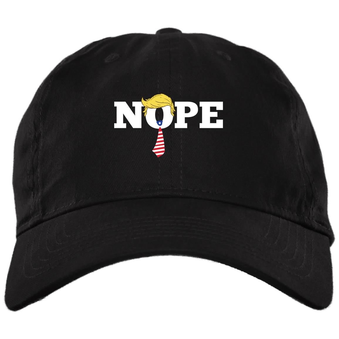 Trump Nope 2020 Not My President Twill Cap Hat - Anti Against Trump 2020 Election Snapback Hat-Trucker Hat, Black, Brushed Twill Dad Cap