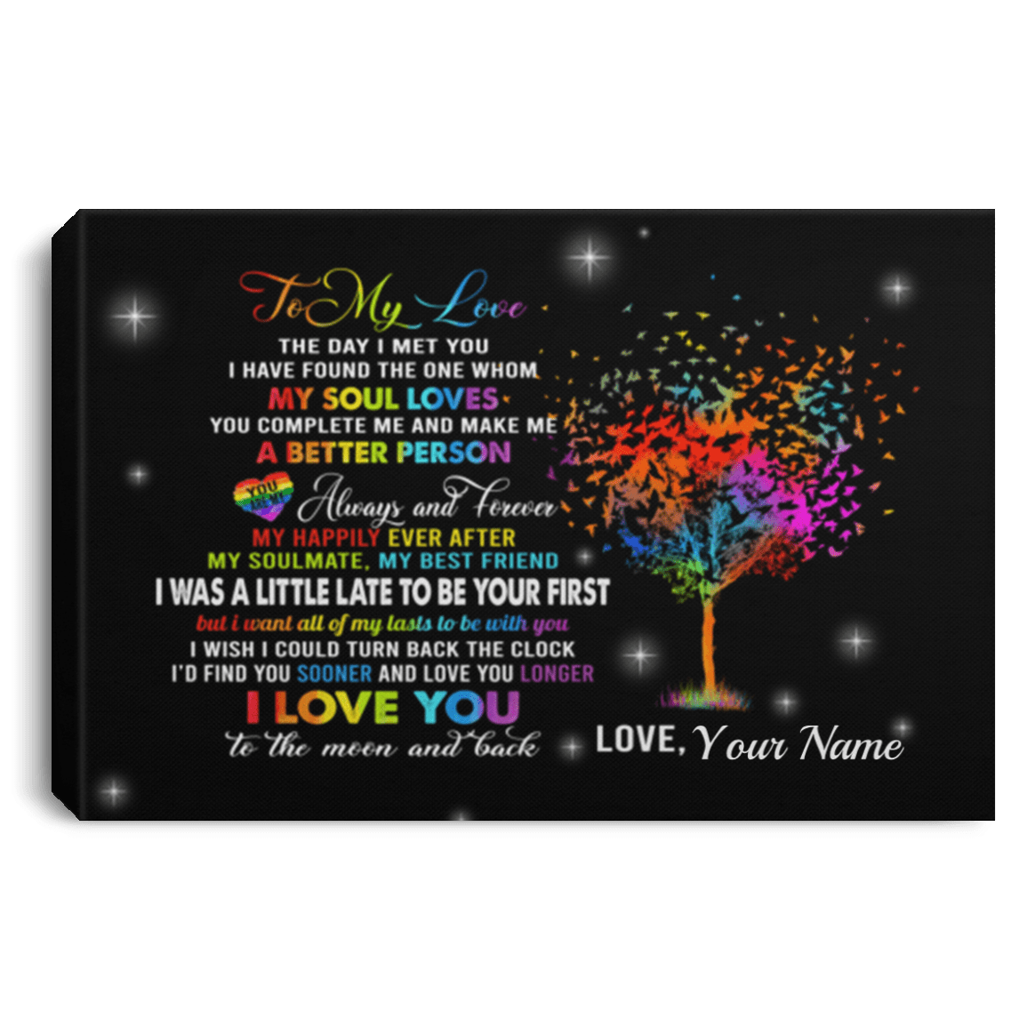 Personalized To My Love The Day I Met You I Have Found The One LGBT Framed Canvas Prints - Unframed Poster, White, 0.75'' Framed Canvas