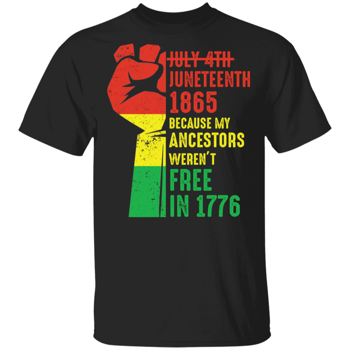 Juneteenth 1865 T-Shirt My Ancestors Weren't Free In 1776 - Black History American African Freedom Day Shirt, Black, Unisex T-Shirt Juneteenth 1865 T-Shirt My Ancestors Weren't Free In 1776 - Black History American African Freedom Day Shirt, Black, Unisex T-Shirt