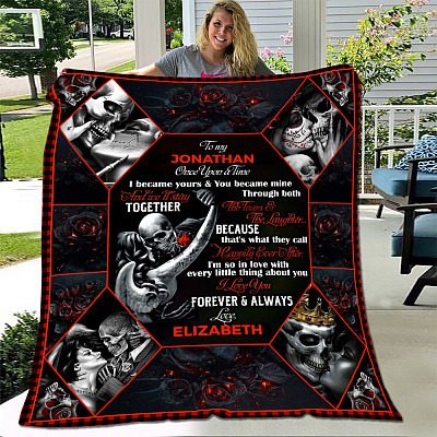 Alternative view of Personalized Once Upon A Time I Became Yours and You Became Mine Fleece Blanket - Premium Sherpa Blanket