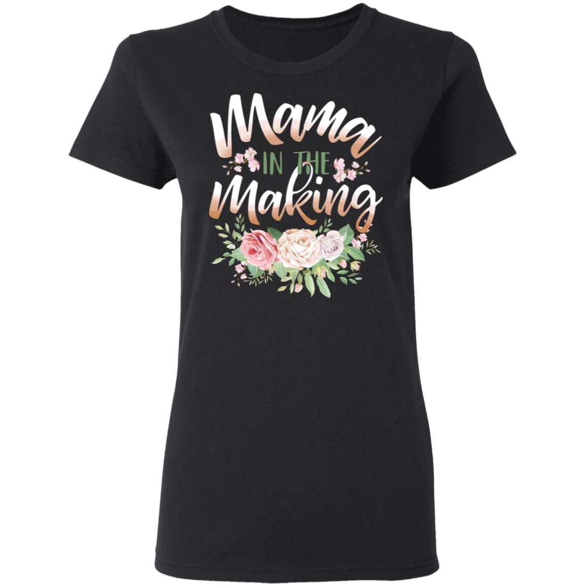 Mama In The Making Ladies T-Shirt - Premium Ladies Triblend Dolman Sleeve Shirt - Mom To Be Shirt, Black, Ladies T-Shirt