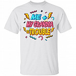 Me Plus Grandpa Is Trouble Youth Shirt - Funny Grandpa Kids Shirt, White, Youth T-Shirt