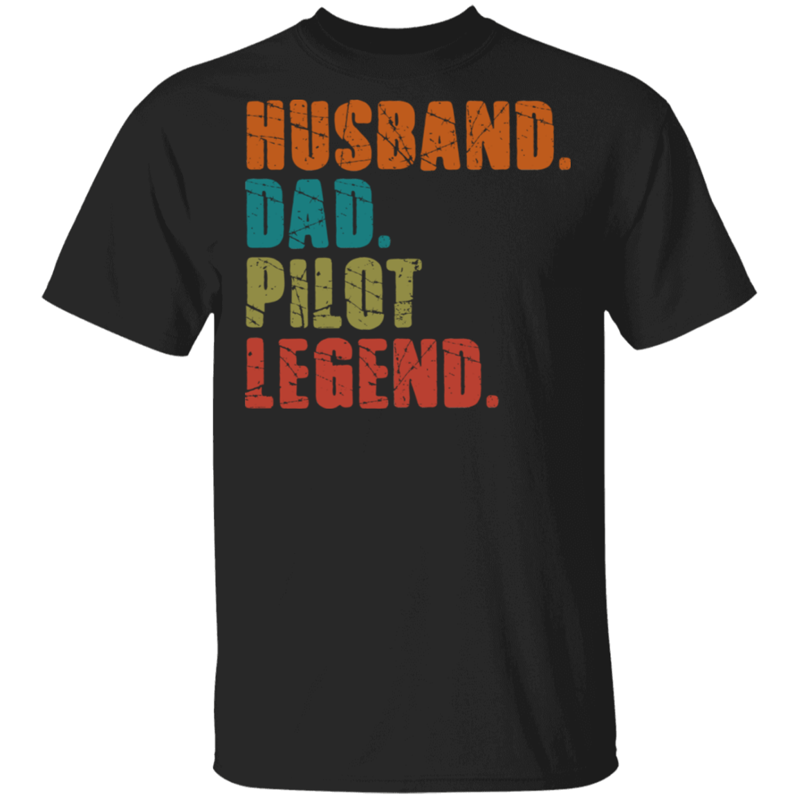 Vintage Husband Dad Pilot Legend Gift For Pilot Father's Day T-shirt, Black, Unisex T-Shirt