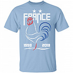 France Football Team The World Soccer Cup Champion T-Shirt - 2 Stars France Soccer Jersey T-Shirt, Light Blue, Unisex T-Shirt