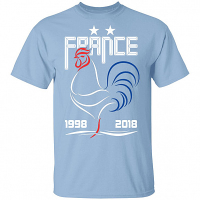 France Football Team The World Soccer Cup Champion T-Shirt - 2 Stars France Soccer Jersey T-Shirt, Light Blue, Unisex T-Shirt