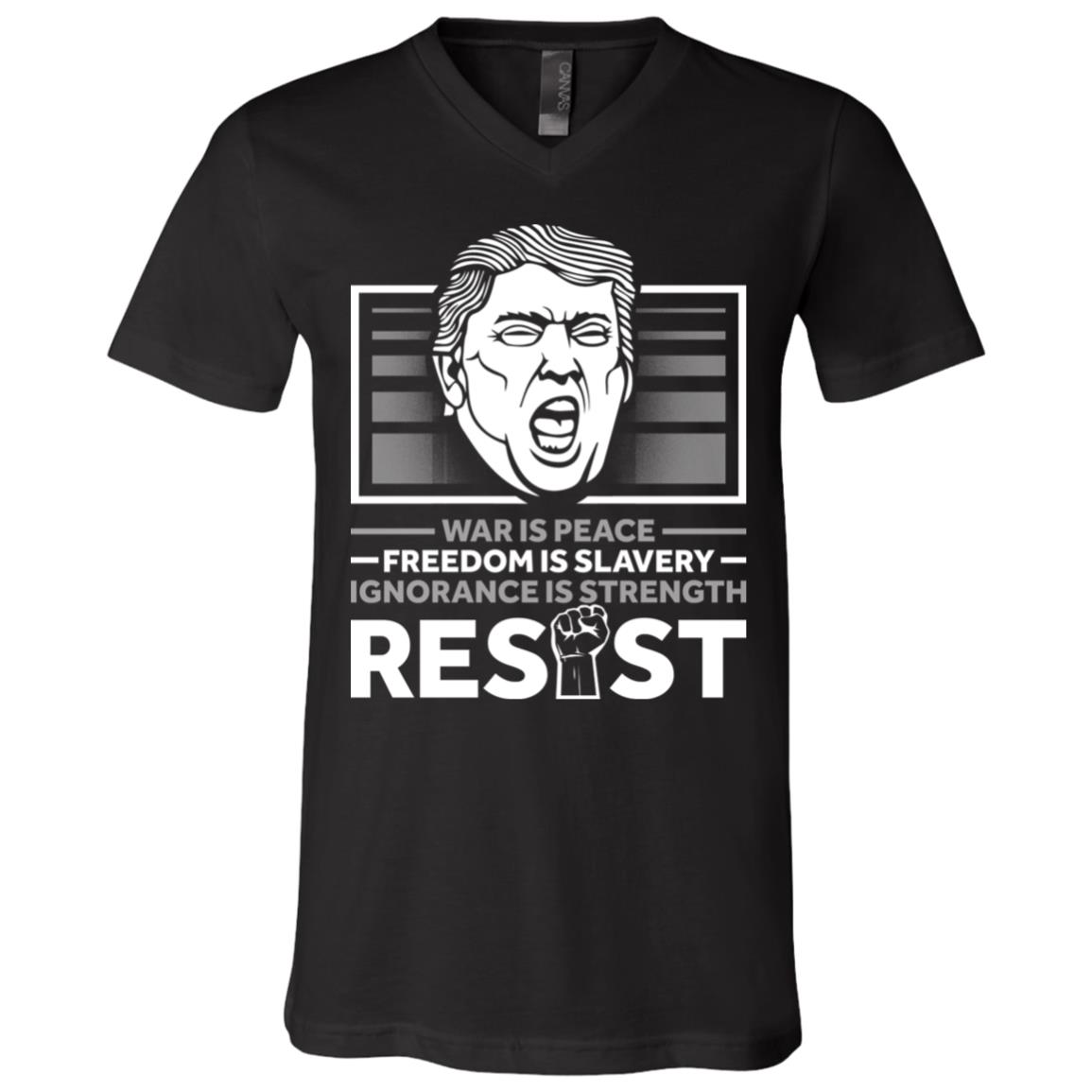Resist Trump Anti Trump T-Shirt - V Neck, Black, V-Neck T-Shirt