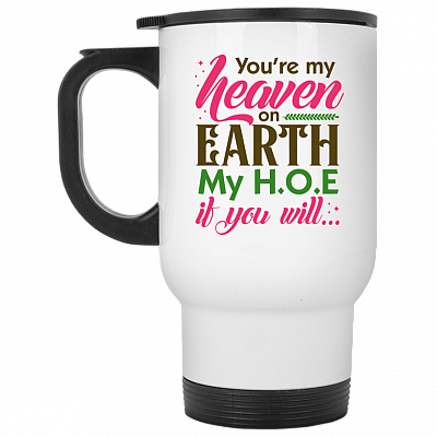 14 oz. White Travel Mug