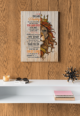 Alternative view of Dear Daddy I Saw Your Warm Gentle Smile From Daughter Gallery Wrapped Framed Canvas Prints - Unframed Poster