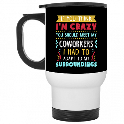 14 oz. White Travel Mug