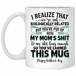 I Realize That We're Not Biologically Related Ceramic Coffee Mug - Travel Mug - Color Changing Mug, White, 11 oz. White Mug