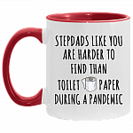 Stepdads Like You Are Harder To Find Accent Mug - Funny Stepdads Mug, White/Red, 11 oz. Accent Mug