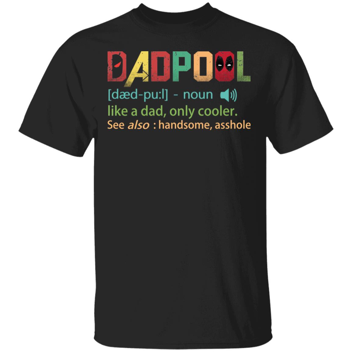 Dadpool Vintage Definition T-Shirt - Funny Dictionary Shirt, Black, Unisex T-Shirt