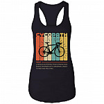 Vintage Cycopath Tank Top - Funny Cyclist Tank Top - Bicycle Rider Bike Tank Top - Biking Tank Top, Black, Ladies Racerback Tank