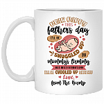 Dear Daddy This Father's Day I'll Be Snuggled Up In Mommy's Tummy Coffee Mug - Beer Stein - Water Bottle, White, 11 oz. White Mug