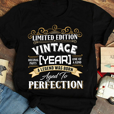 Alternative view of Personalized Vintage Limited Edition A Legend Was Born Aged To Perfection T-Shirt - V-Neck Shirt