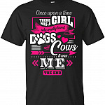 Once Upon A Time There was A Girl Who Really Loved Dogs and Cows T-Shirt,Unisex T-Shirt,Black
