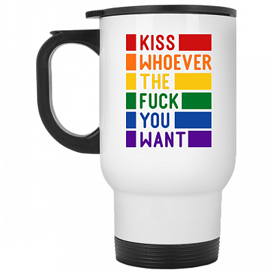 14 oz. White Travel Mug