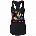 Human Beings 100% Organic Colors May Vary Unisex Tank Top Tee - Ladies Racerback Tank, Black, Ladies Racerback Tank