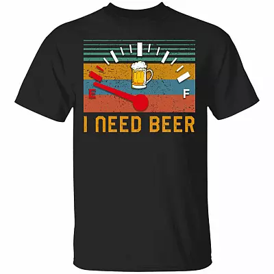 I Need Beer Vintage T-Shirt - Funny Beer Shirt, Black, Unisex T-Shirt