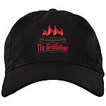The Grillfather Gift For Dad Twill Cap - High-Profile Snapback Hat, Black, Brushed Twill Dad Cap