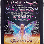 Dear Daughter In My Eyes There Is No One That Can Equal Your Beauty Fleece Blanket - Premium Sherpa Blanket, White, Cozy Plush Fleece Blanket - 50x60 Dear Daughter In My Eyes There Is No One That Can Equal Your Beauty Fleece Blanket - Premium Sherpa Blanket, White, Cozy Plush Fleece Blanket - 50x60