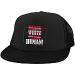 Black White Yellow Human Social Justice Twill Cap High-Profile Snapback Hat Black White Yellow Human Social Justice Twill Cap High-Profile Snapback Hat