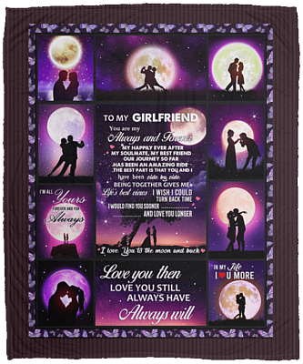 To My Girlfriend You Are My Always And Forever Fleece Blanket - Premium Sherpa Blanket - Woven Blanket, White, Cozy Plush Fleece Blanket - 50x60