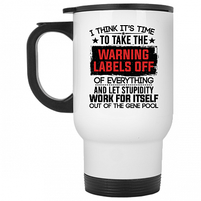 14 oz. White Travel Mug