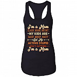 I'm A Mom Classy Bougie Ratchet My Kids are Sassy Moody Nasty Got Me Acting Stupid Cotton Tank Top Tee - Ladies Racerback Tank, Black, Ladies Racerback Tank
