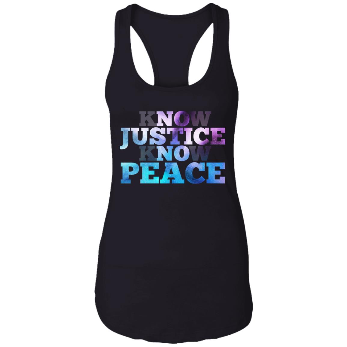 Know Justice Know Peace All Lives Matter Cotton Tank Top Tee - Ladies Racerback Tank, Black, Ladies Racerback Tank Know Justice Know Peace All Lives Matter Cotton Tank Top Tee - Ladies Racerback Tank, Black, Ladies Racerback Tank
