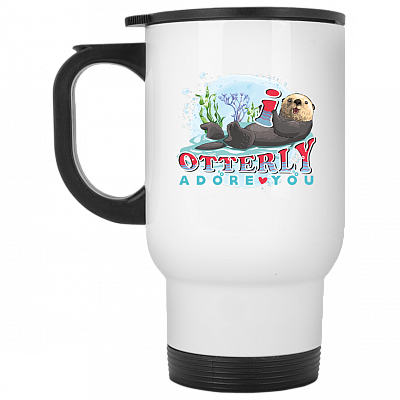 14 oz. White Travel Mug