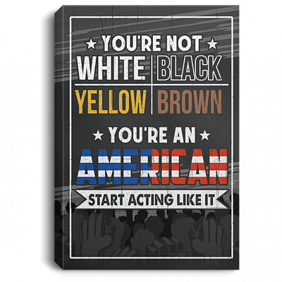 You're An American Start Acting Like It - Equality Gallery Wrapped Framed Canvas Prints - Unframed Poster, White, 0.75'' Framed Canvas