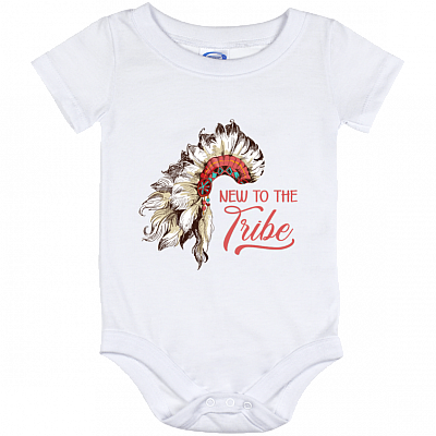 New To The Tribe Indigenous Baby Onesie - Toddler Baby Infant Bodysuit, White, Baby Onesie - 12 Month