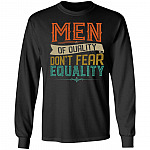 Men of Quality Don't Fear Equality Feminist Gift Hoodie - Sweatshirt, Black, Long Sleeve