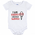 I Was Daddy's Fastest Swimmer New Dad Gift Baby Onesie - Baby Infant Bodysuit, White, Baby Onesie - 12 Month