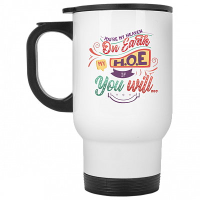 14 oz. White Travel Mug