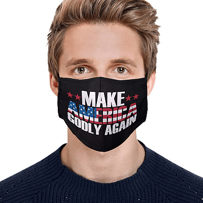 Alternative view of Make America Godly Again American Flag MAGA Washable Reusable Custom – Printed Cloth Face Mask Cover