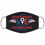 19th Amendment Celebrating 100 Years Vote 1920-2020 Washable Reusable Custom – Printed Cloth Face Mask Cover, White, Cloth Face Mask