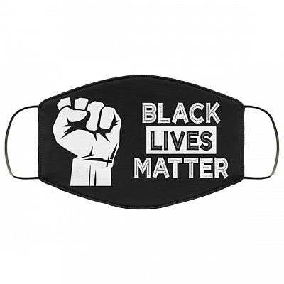 Black Lives Matter - Blm Anti Racism Face Mask Cover, White, Cloth Face Mask