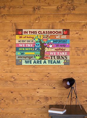 Alternative view of In This Classroom We All Belong We Don't Give Up Gallery Wrapped Framed Canvas Prints - Unframed Poster