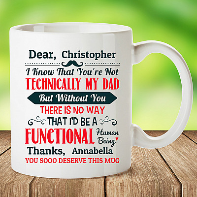 Alternative view of Personalized You're Not Technically My Dad For Step Dad Father's Day Gift Ceramic Coffee Mug - Beer Stein