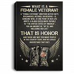 What Is A Female Veteran Framed Canvas - Unframed Poster - Proud Female Veteran Wall Art, White, 0.75'' Framed Canvas