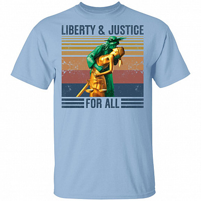 Liberty And Justice For All Vintage Retro T-Shirt, Light Blue, Unisex T-Shirt
