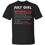 July Girl Facts T- Shirt - Funny July Girl Birthday Gift, Black, Unisex T-Shirt