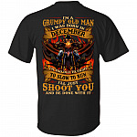 I'm A Grumpy Old Man I Was Born In December I'll Just Shoot You Print On Back T-Shirt - Legends Born In December Back Shirt, Black, Unisex T-Shirt