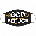 God Is My Refuge Psalm 91 Washable Reusable Custom – Printed Cloth Face Mask Cover, Black, Cloth Face Mask